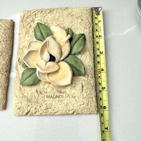 Cheri Blum Set Of 3 3D Resin Hanging Wall Plaques Plants Butterflies And Herbs - Picture 9 of 12